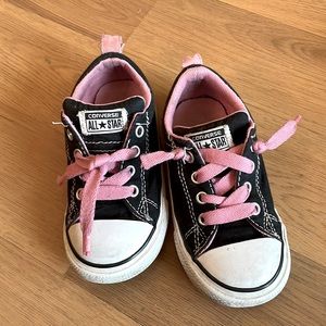 Black and pink children’s converse
